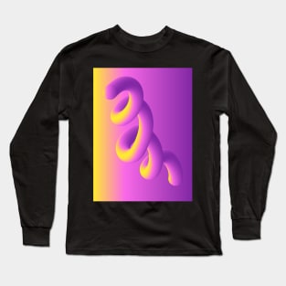 Fluid orange geometric shape. Pink worm Long Sleeve T-Shirt